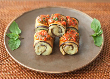 烤土豆泥茄子卷