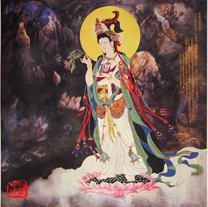 卅年唯诵观音普门品,天乐天花祥瑞感应